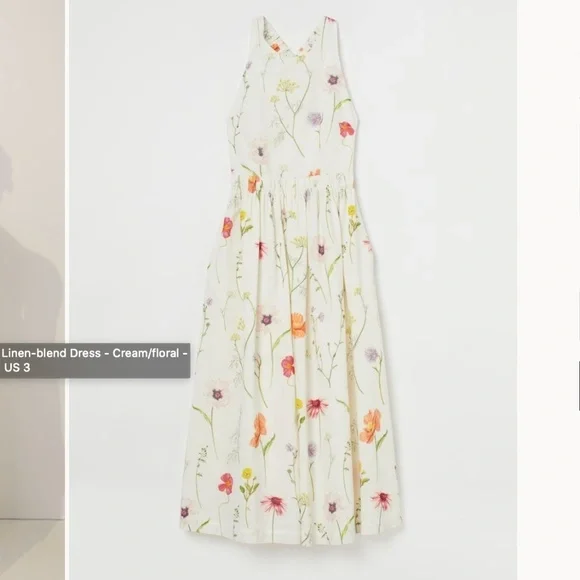 H&M | Dresses | H M Anklelength Linenblend Dress Xs | Poshmark
